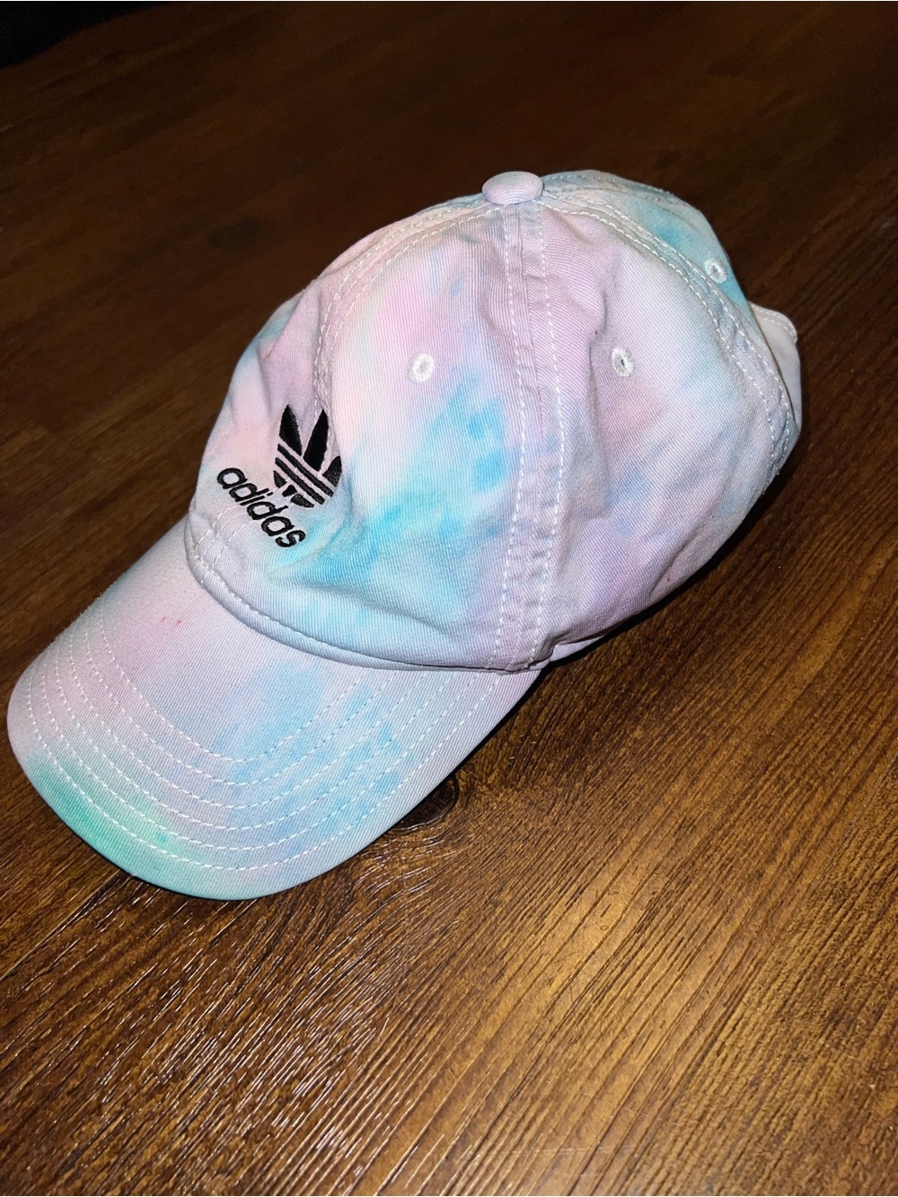Adidas Pastel Tie-Dye Adjustable Sporty Hat Pink, Blue, Green One Size - Picture 3 of 9